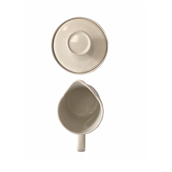 Vintage MCM Stoneware Cream & Sugar Set Japan Blue Plaid - Picture 5 of 7